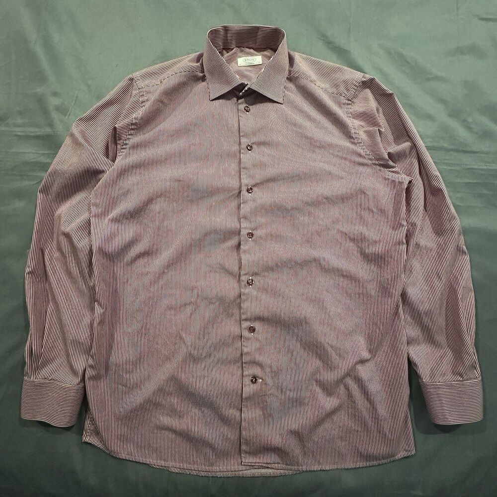 Eton Shirt Mens 17 43 Contemporary Dress Button Front Long Sleeve Striped